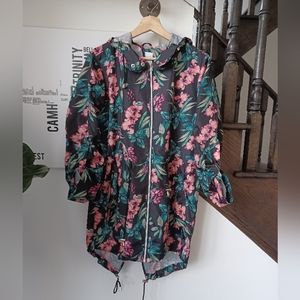Floral print light rain jacket wind breaker